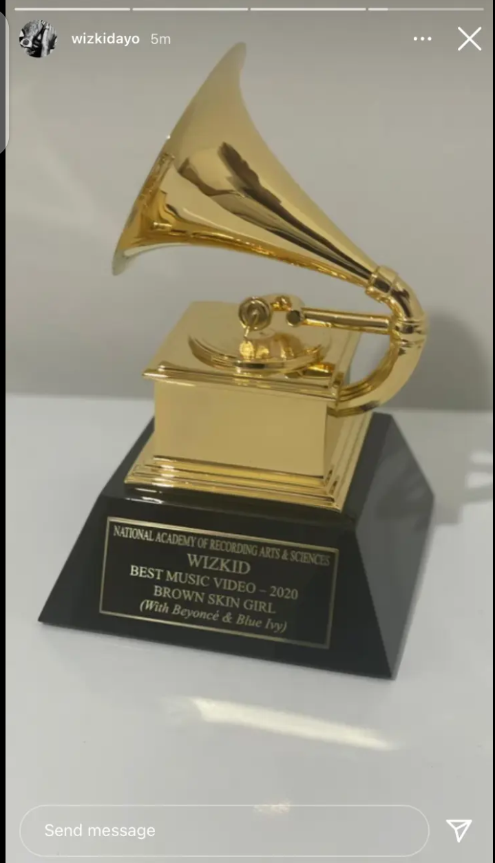 Wizkid’s Grammy plaque lands in Nigeria