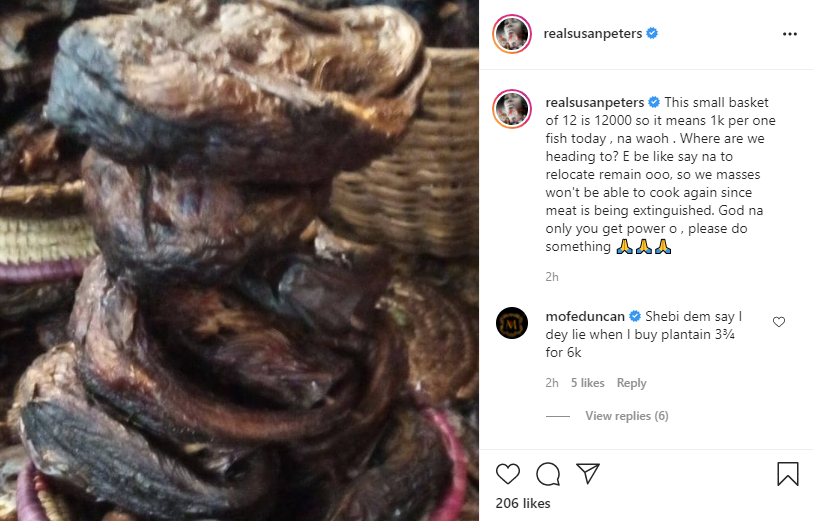 Susan Peters also laments as she buys a small basket of fish for N12000
