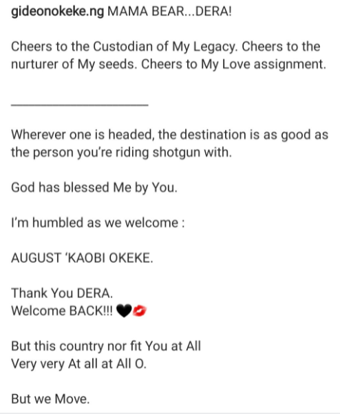 Gideon Okeke and wife welcome baby number 2 2 Gideon Okeke and wife welcome second child