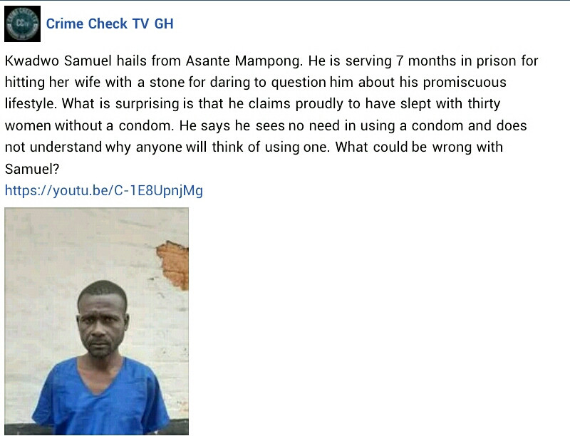 I have had s.e.x with 30 women without condoms – Ghanaian man proudly reveals 1 m2 5