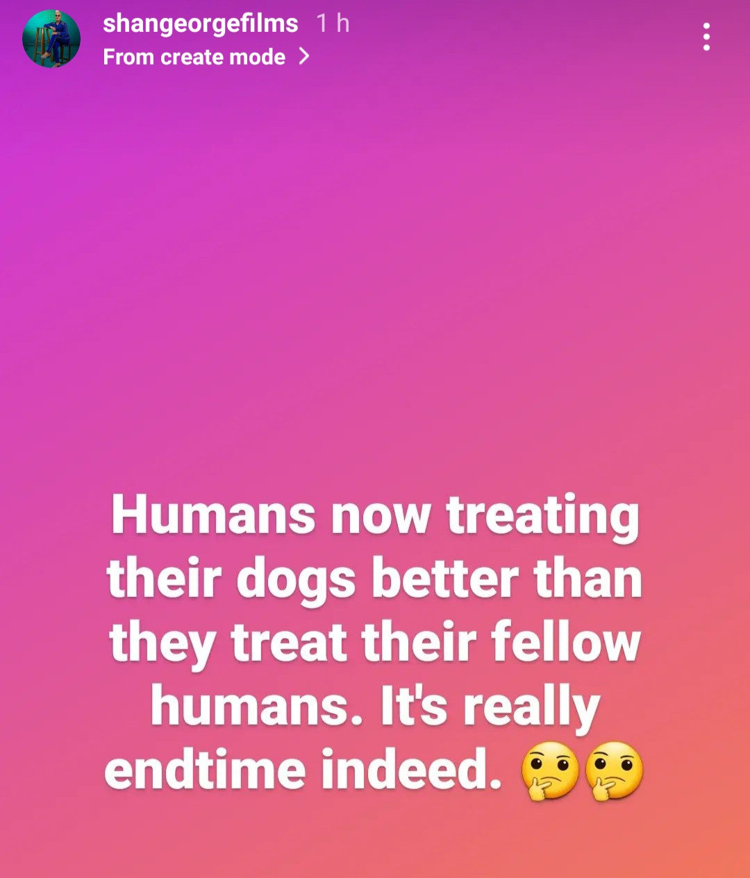 Humans now treat their dogs better than they treat fellow humans - Shan George claims