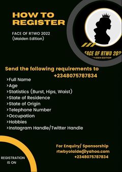 Olaide Olaogun's RTWO Fashion presents FACE OF RTWO 2022 2 face of RTWO2A