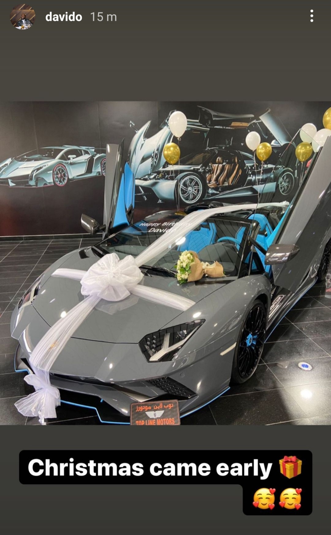 Davido buys Lamborghini, davido Rolls Royce, davido christmas gift