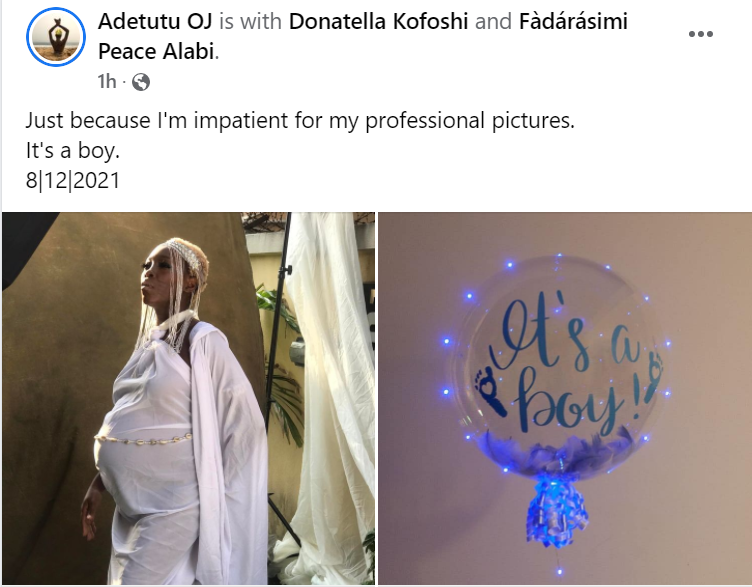 Tribal marks model, Adetutu welcomes baby boy