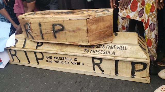 Political Followers Hold 'Funeral Procession' For Aregbesola In Alimosho
