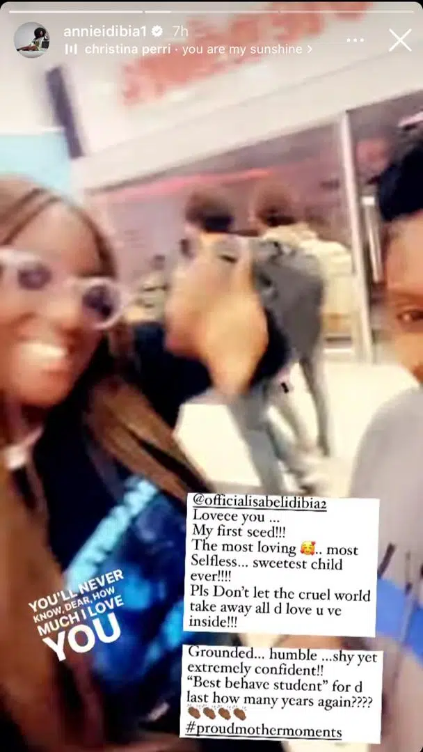 Annie Idibia Emotional As Daughter, Isabel, Jets Out Of Nigeria 