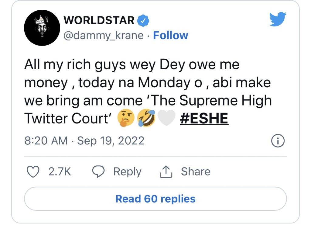 Dammy Krane Calls Out Davido Over Alleged Debt 