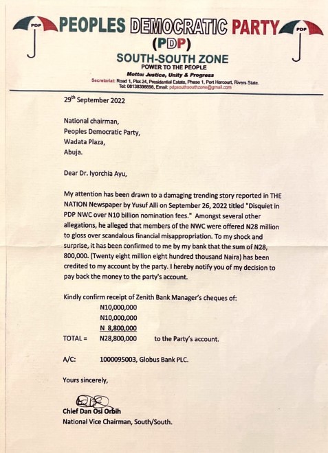 PDP NWC Members Return N122.4m To Party 