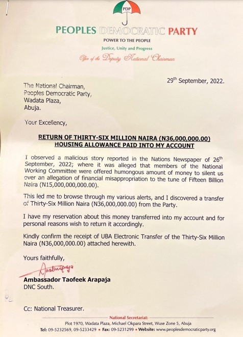 PDP NWC Members Return N122.4m To Party 