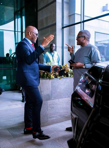 Tony Elumelu HAILS Dangote As They Meet In Abuja 