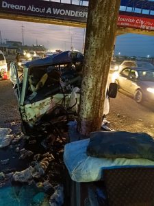 Truck crashes on Ajah bridge, Lagos