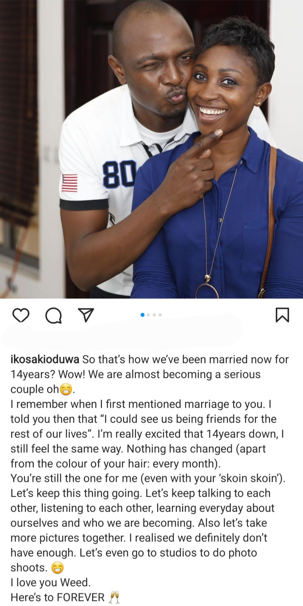 IK Osakioduwa And Wife Celebrate 14th Wedding Anniversary 